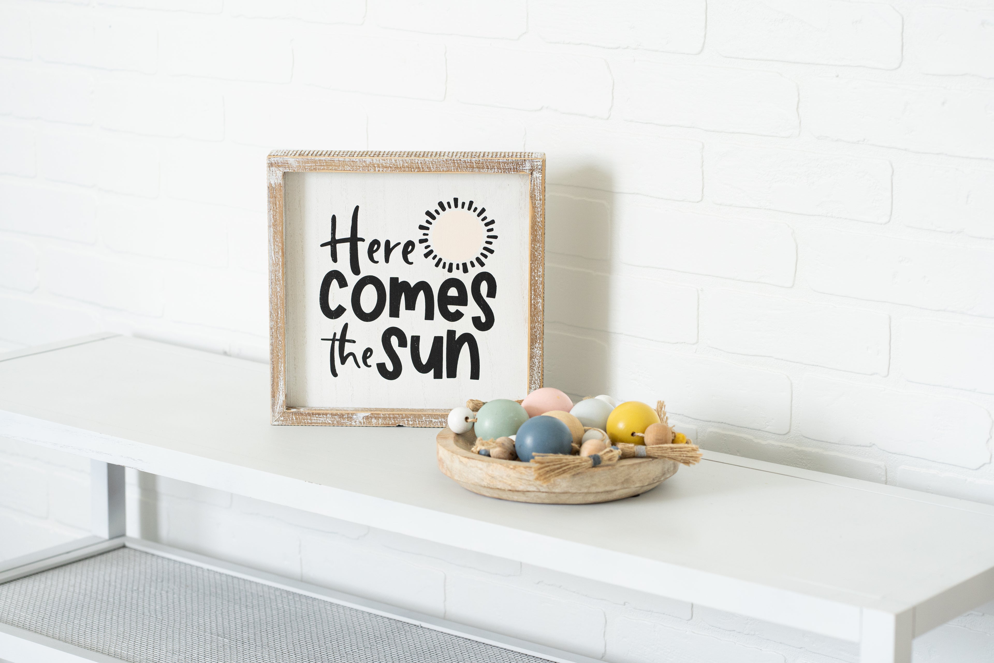 10" Reversible Wood Frame Sign — Sunshine/Sun