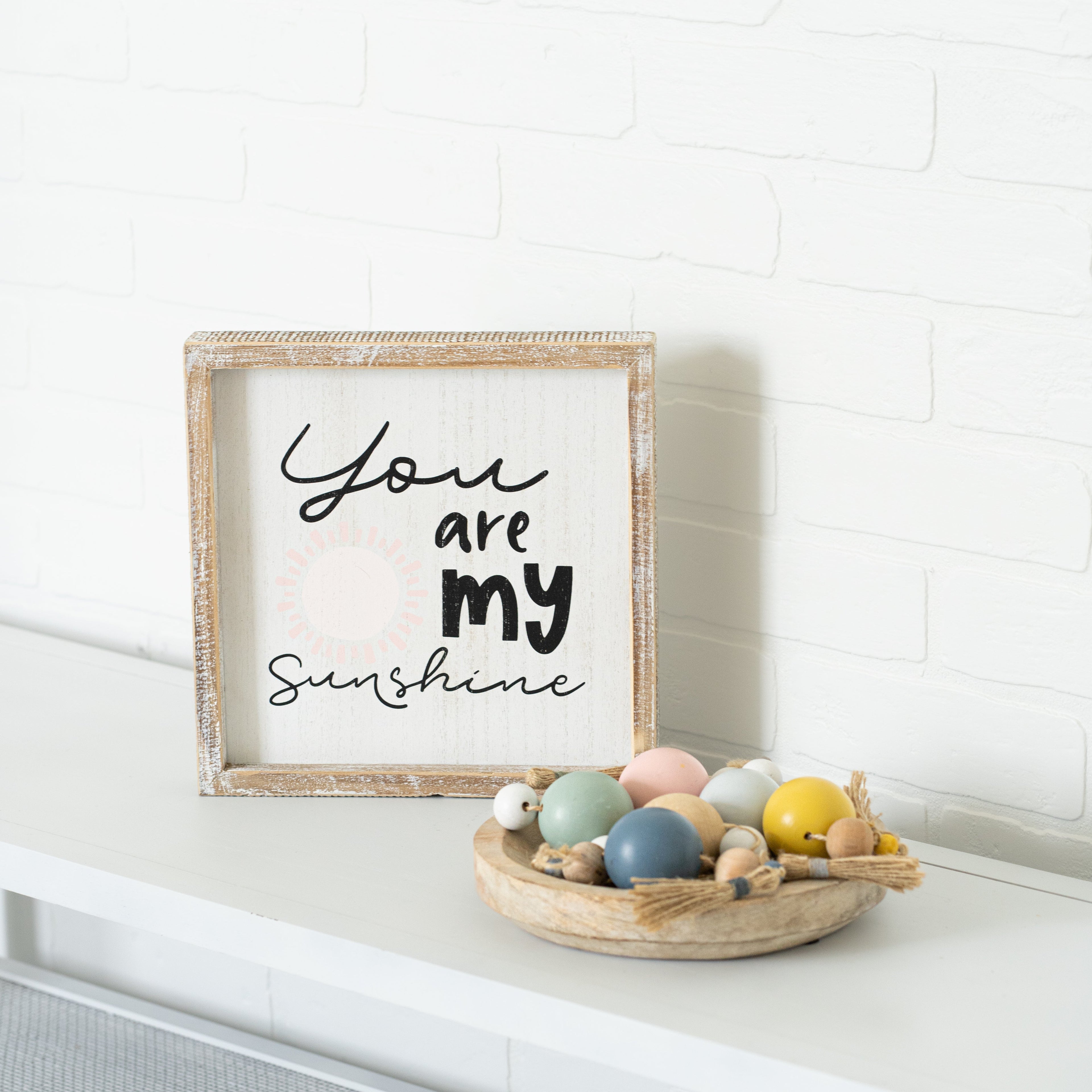 10" Reversible Wood Frame Sign — Sunshine/Sun