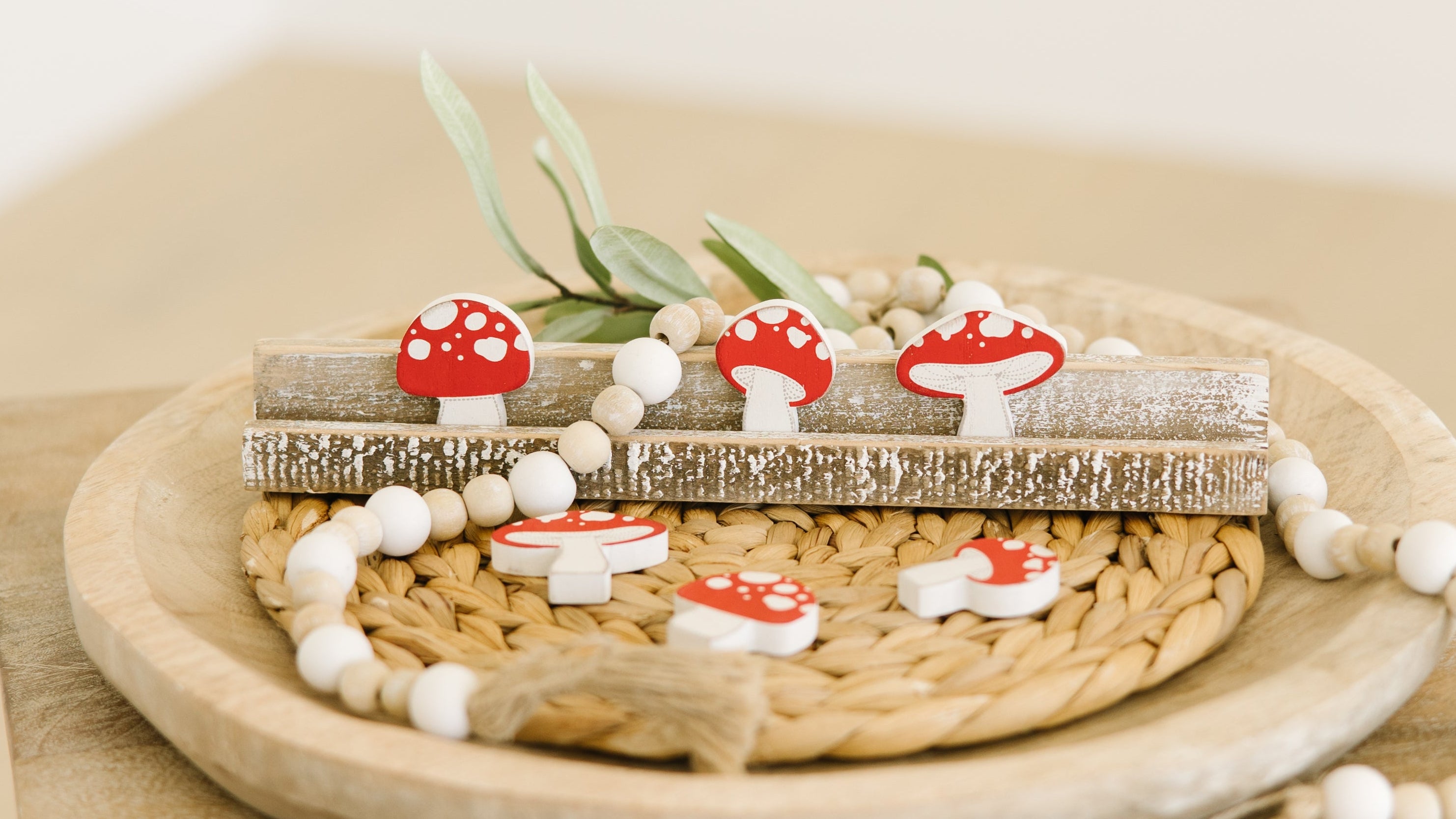 Letterboard Wood Shape Icons — Mushrooms (Set of 6)