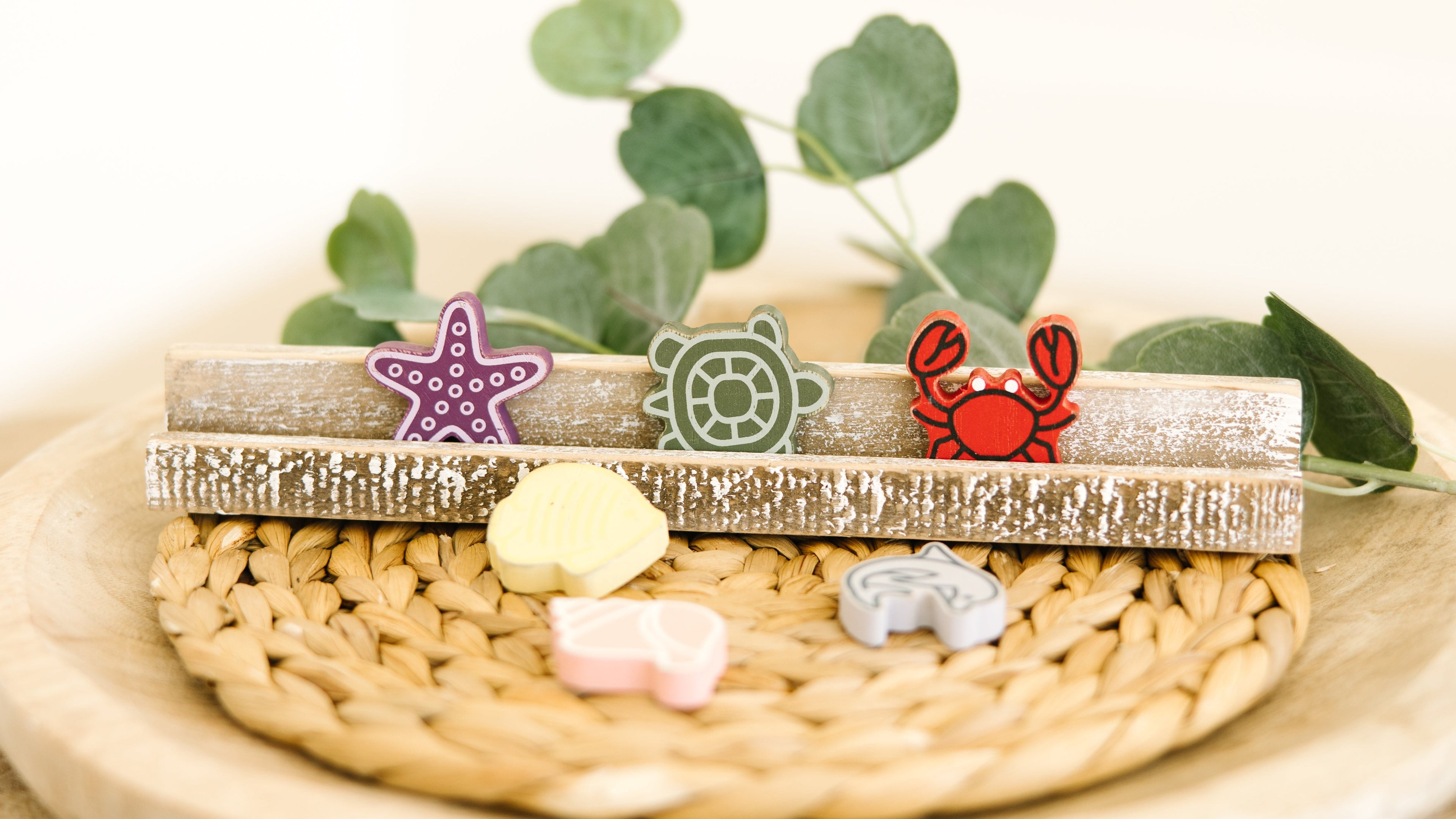 Letterboard Wood Shape Icons — Sea Creatures (Set of 6)