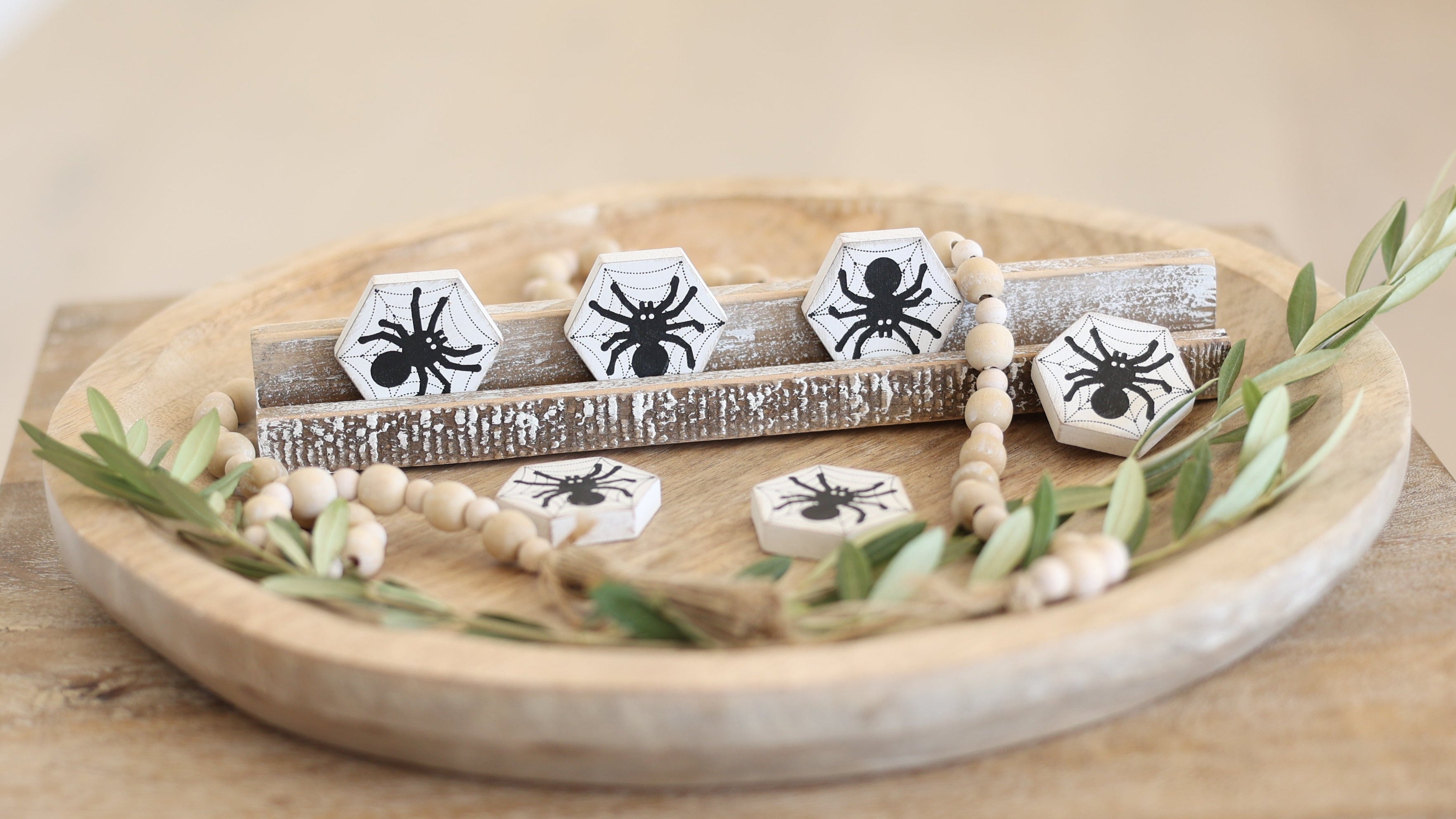 Letterboard Wood Shape Icons — Spiders (Set of 6)