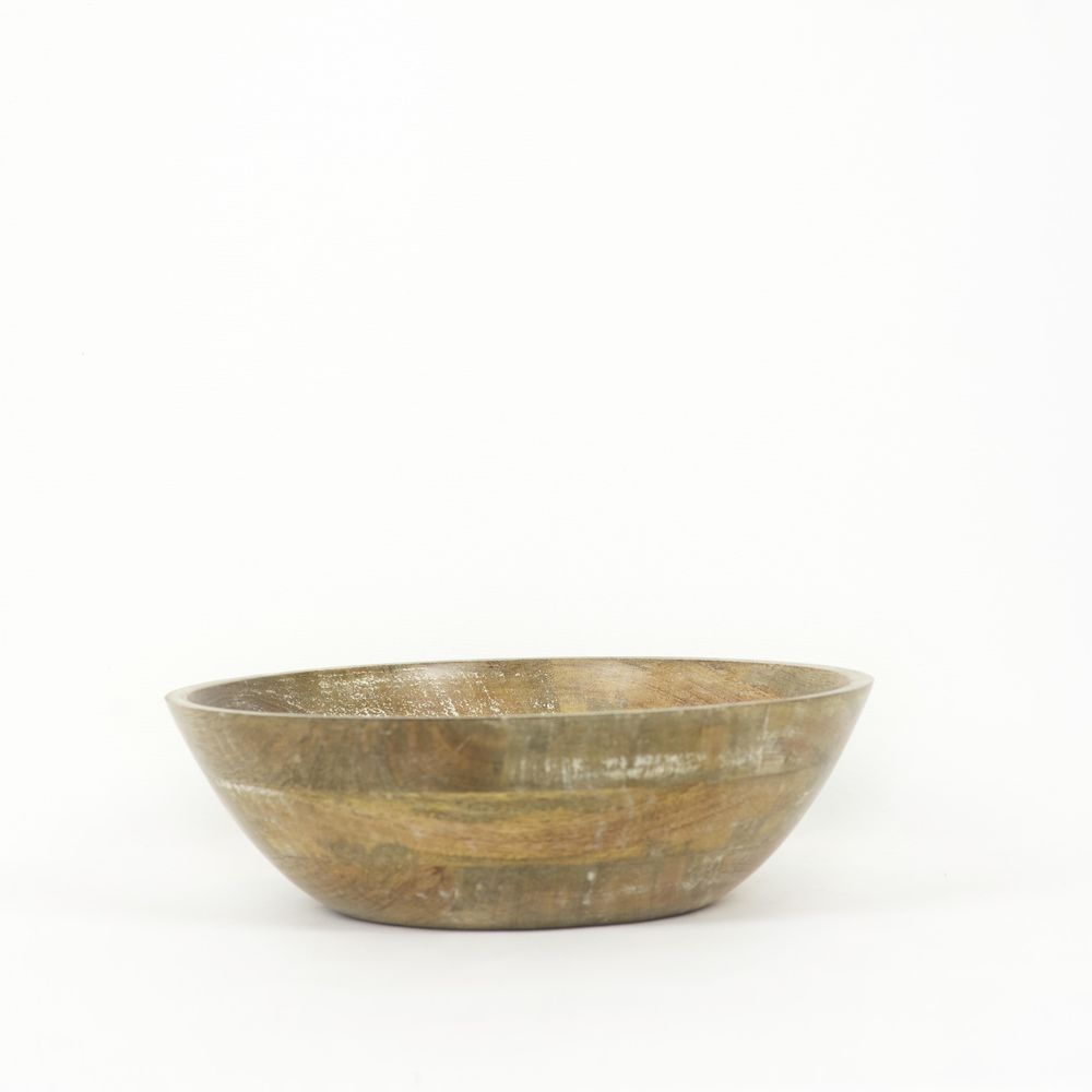 14" Mango Wood Bowl — Natural