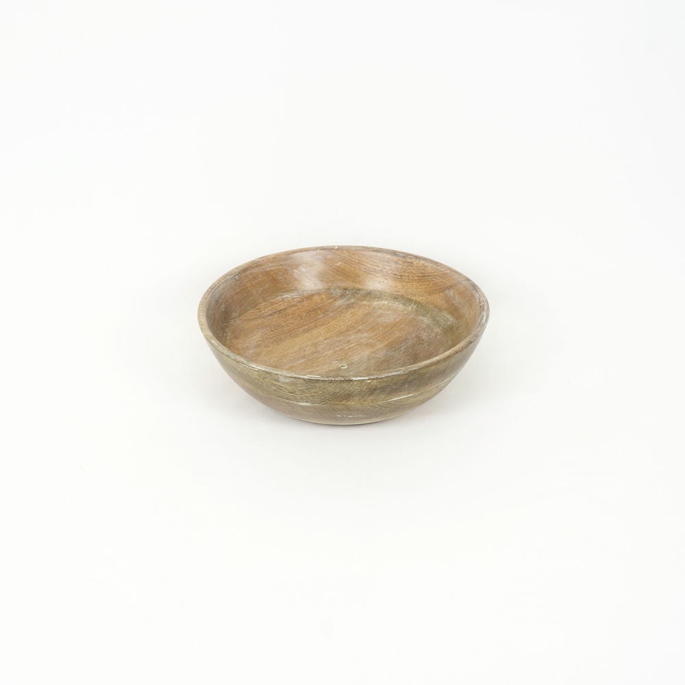 14" Mango Wood Bowl — Natural