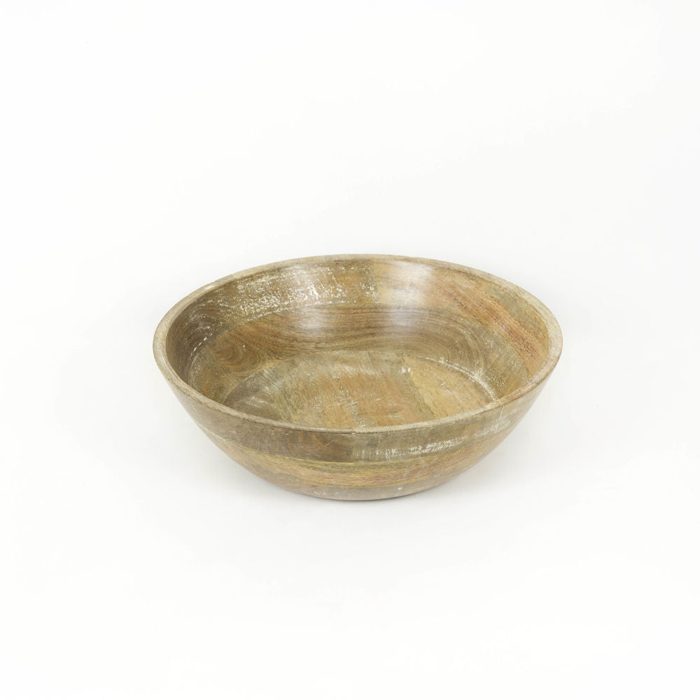 14" Mango Wood Bowl — Natural