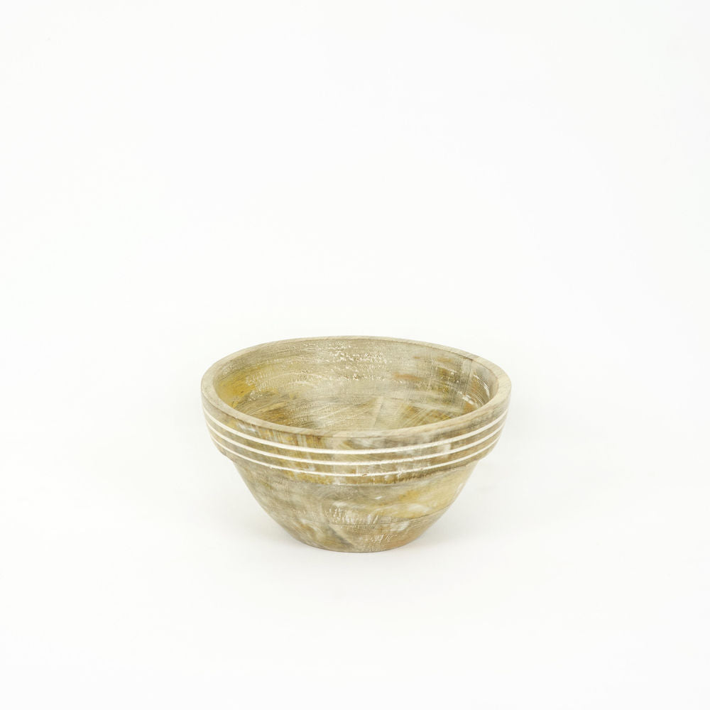 Mango Wood Nesting Bowls — Natural White (Set of 2)