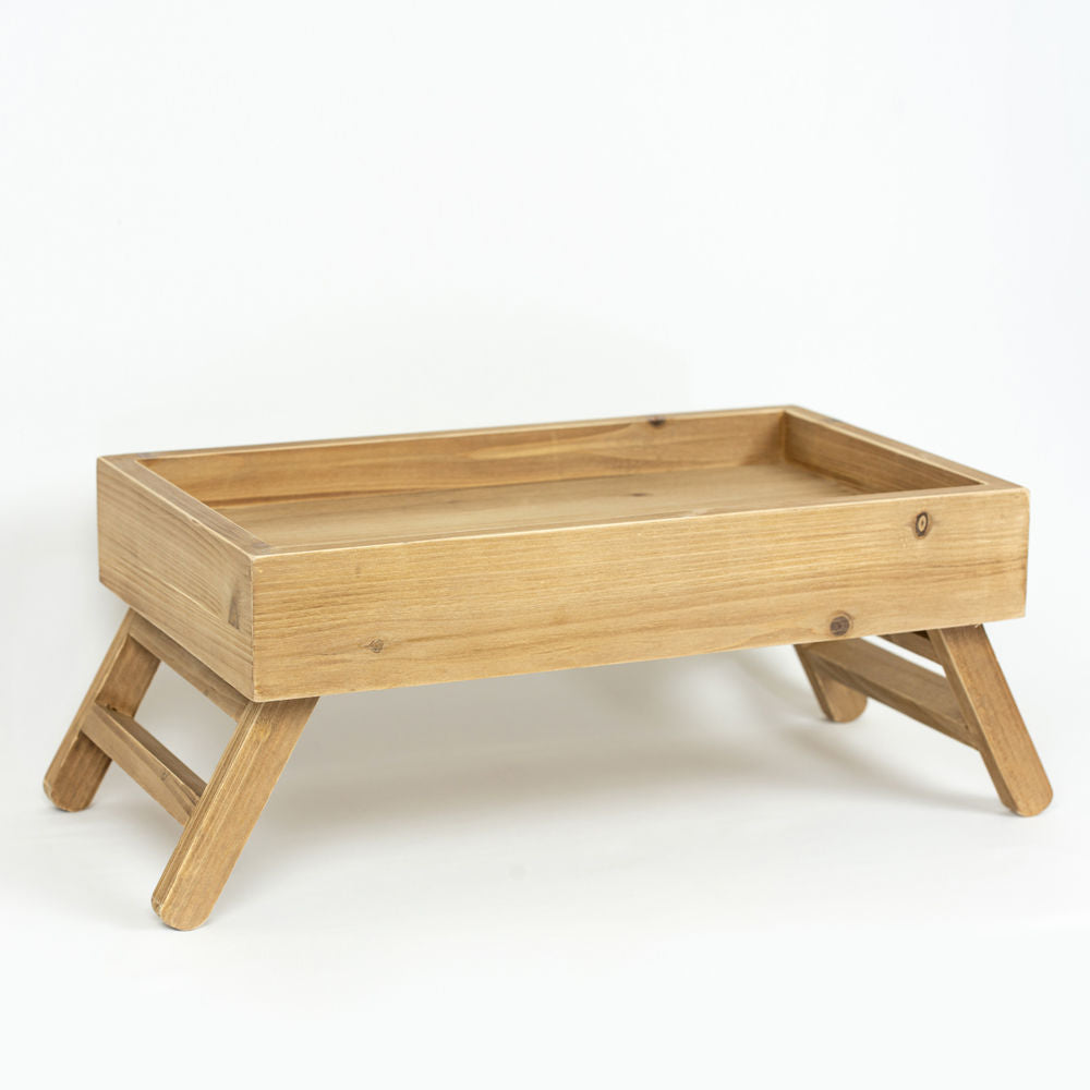 20" X 10" 12" Wood Tray Table, Natural