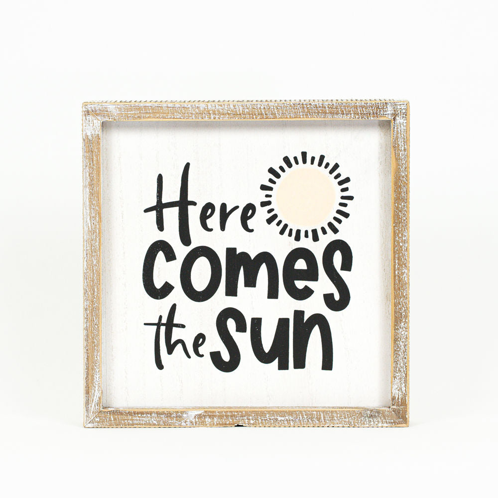 10" Reversible Wood Frame Sign — Sunshine/Sun