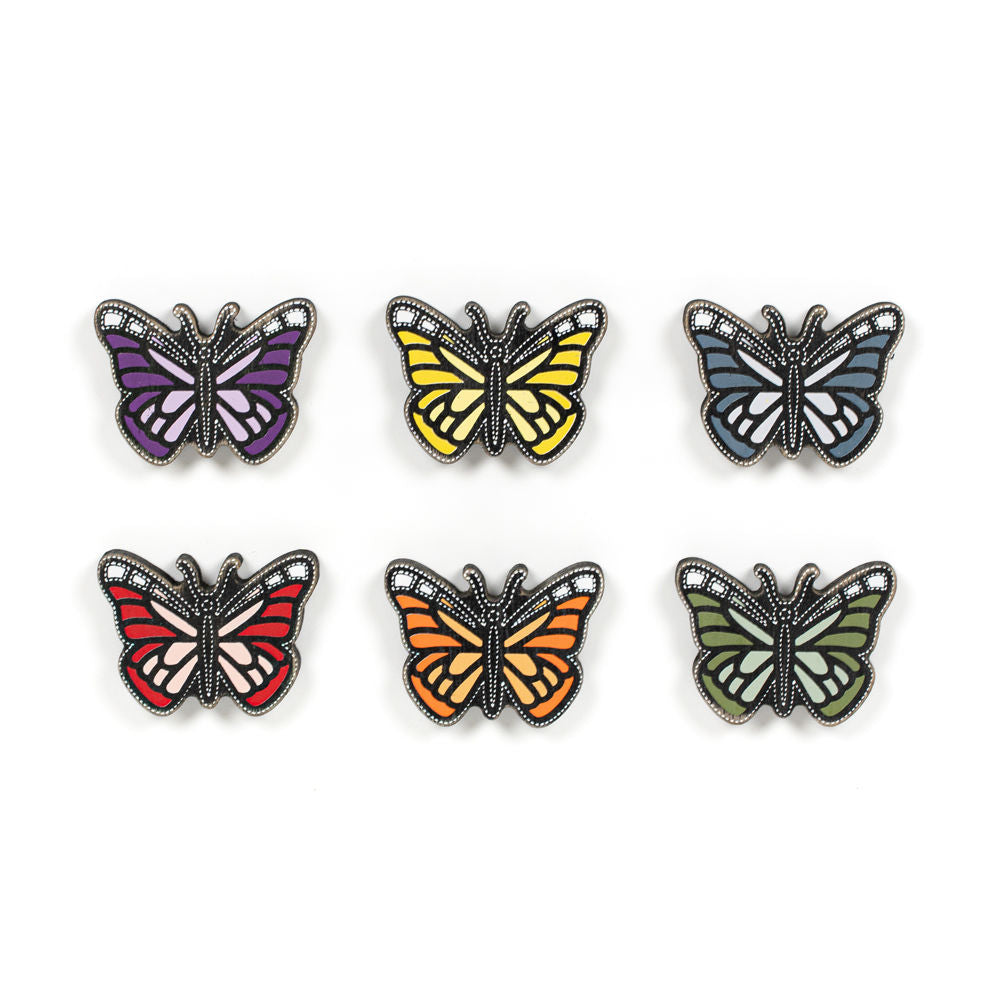 2.5" X 1.75" X .25" Wood Shapes Set Of 6 (Butterfly) Multicolor