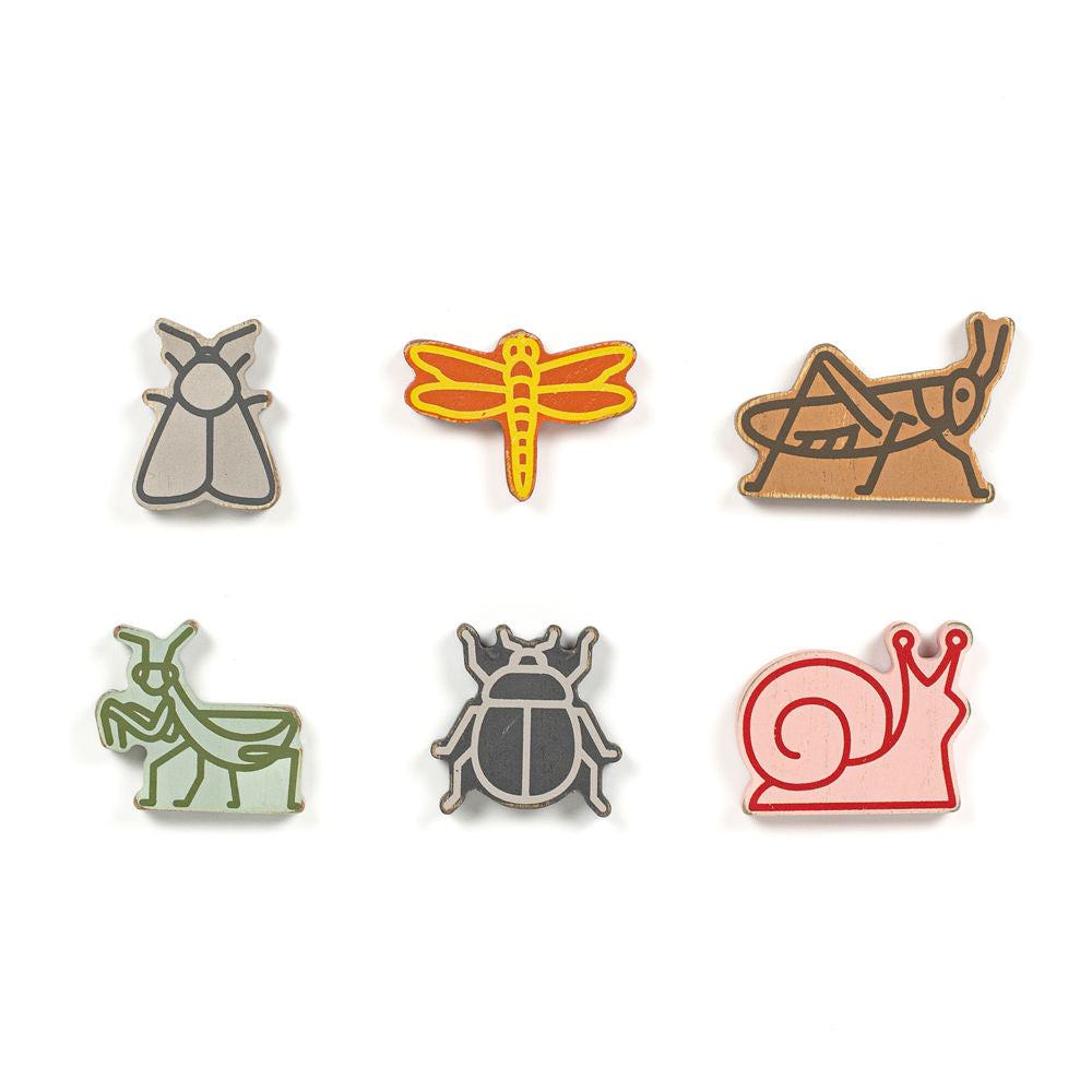 2.5" X 1.75" X .25" Wood Shapes Set Of 6 (Bugs) Multicolor