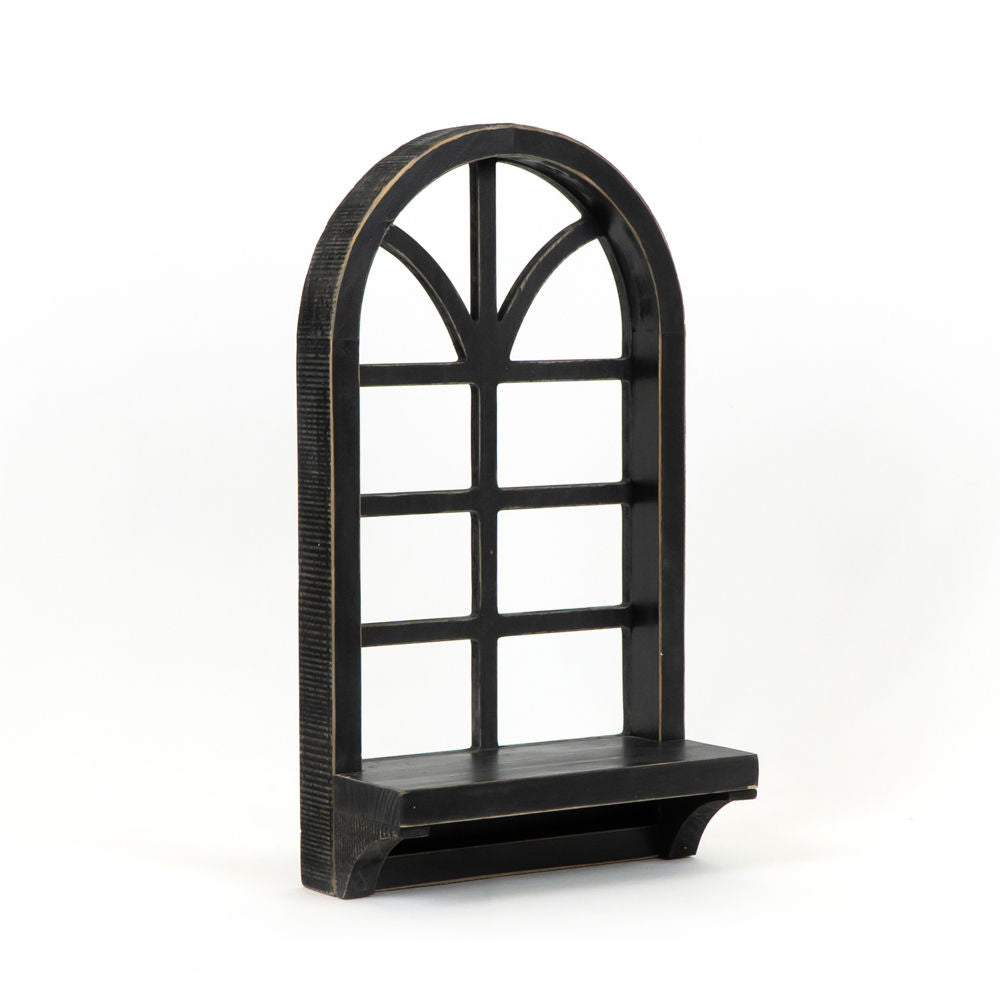 Window Wood Frame with Shelf —  Black