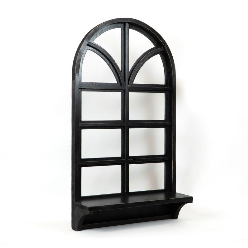 19.75" X 35.5" X 6.25" Wood Framed With Shelf (Window) Black
