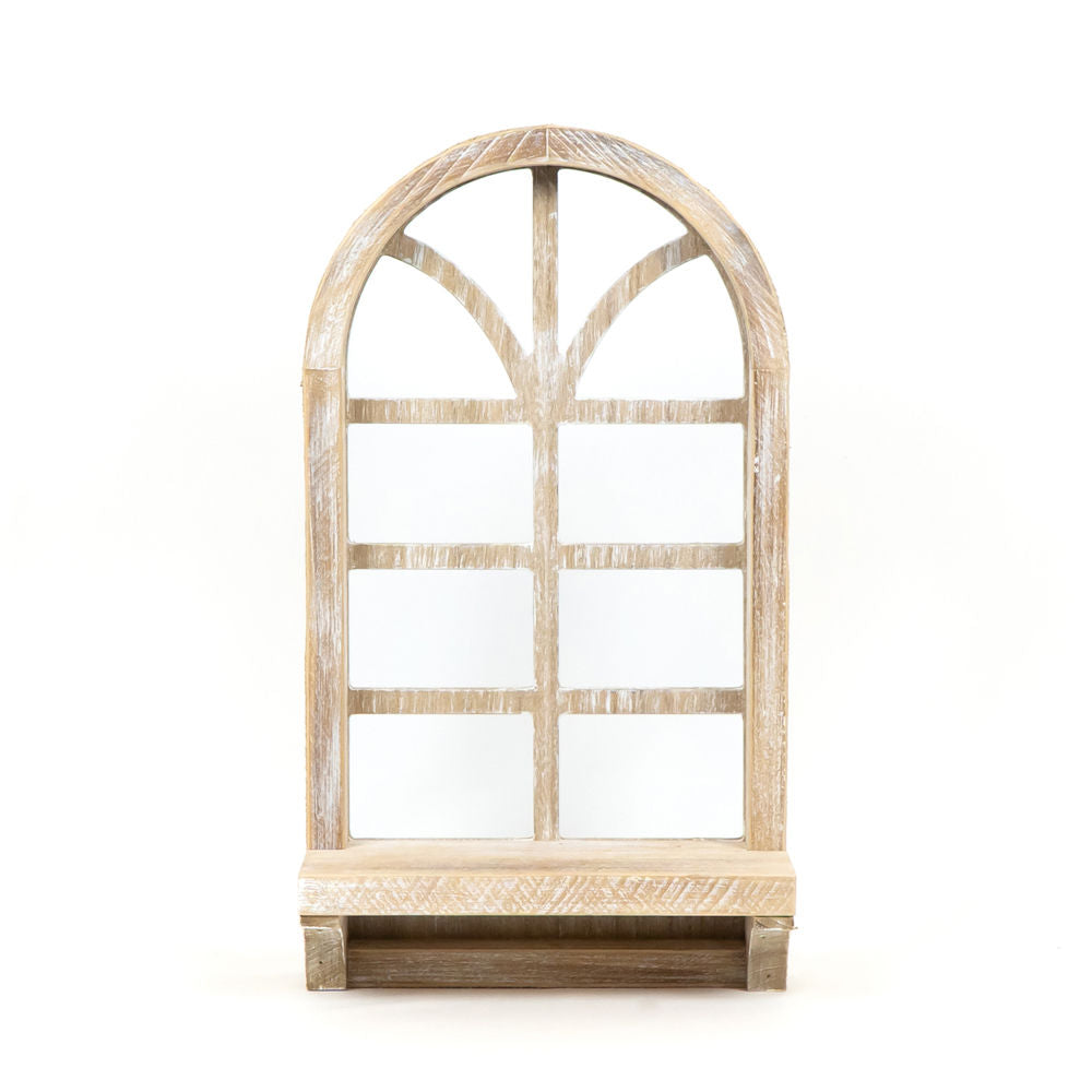 Window Wood Frame with Shelf — Natural
