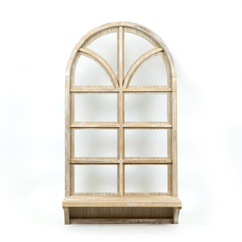 19.75" X 35.5" X 6.25" Wood Framed  With Shelf (Window) Natural