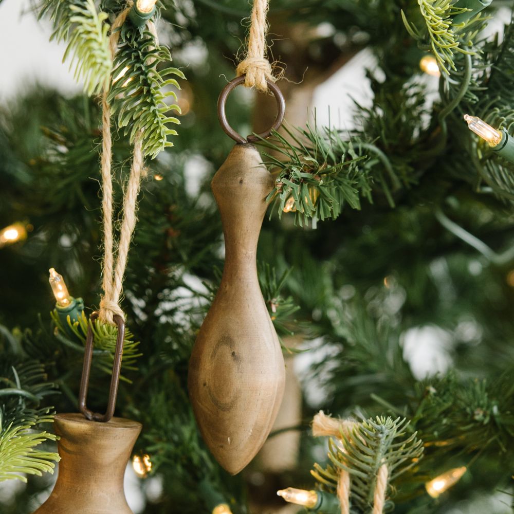 6" Wood Icicle Cutout Ornament — Brown