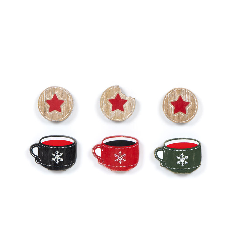2.25" X 1.75" X .25" Wood Shapes Set Of 6 (Cocoa) Multicolor