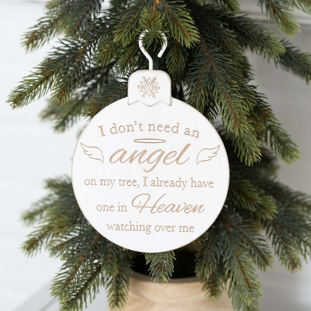5" X 7" X .5 Wood Orn (Angel) White/Natural