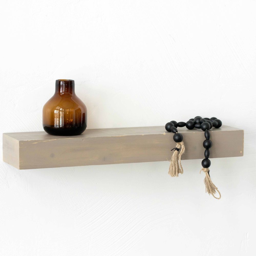 24" Wood Floating Shelf — Brown
