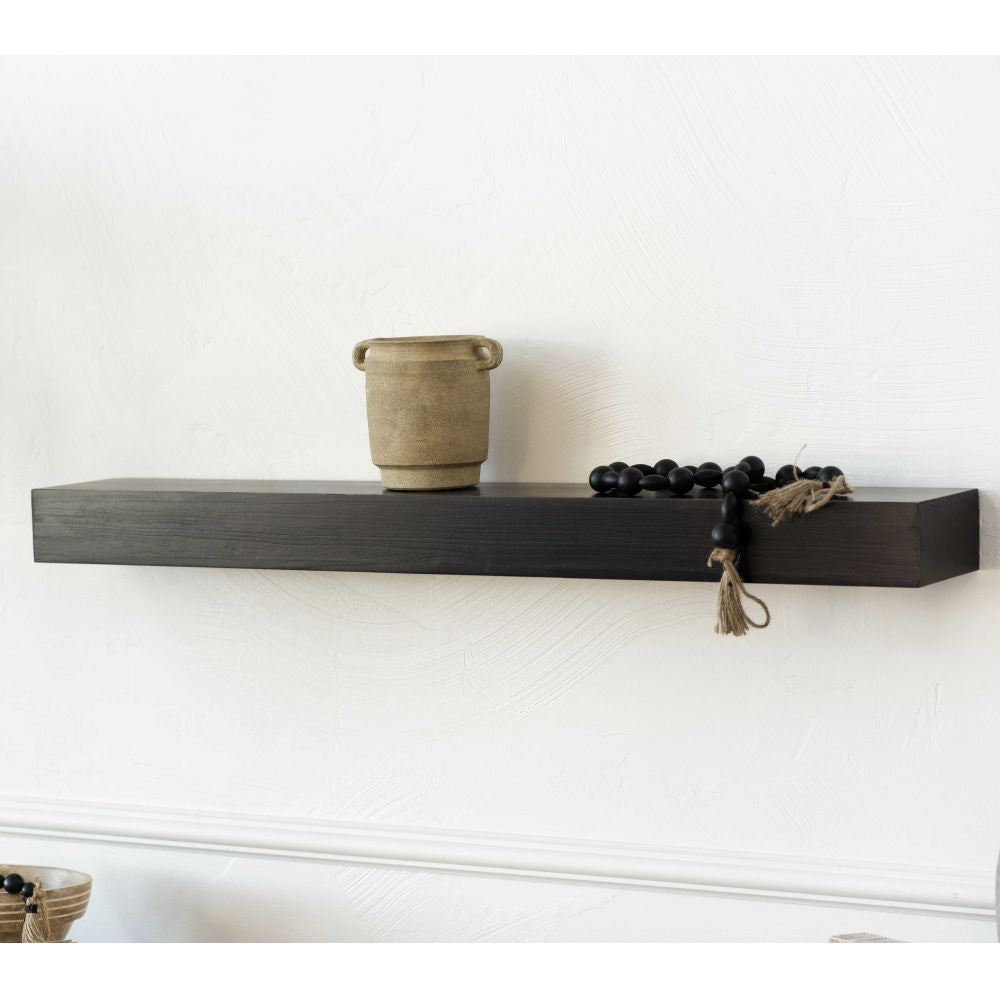 35" Wood Floating Shelf — Black