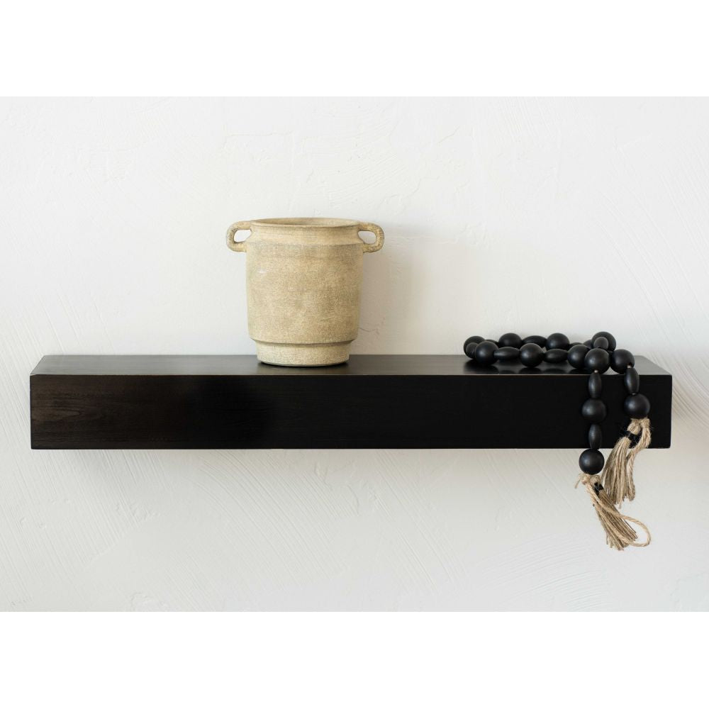24" Wood Floating Shelf — Black