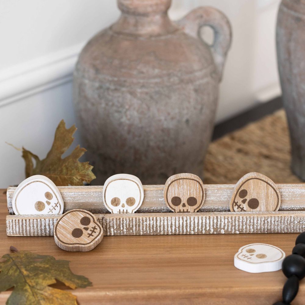 Letterboard Wood Shape Icons — Skulls (Set of 6)