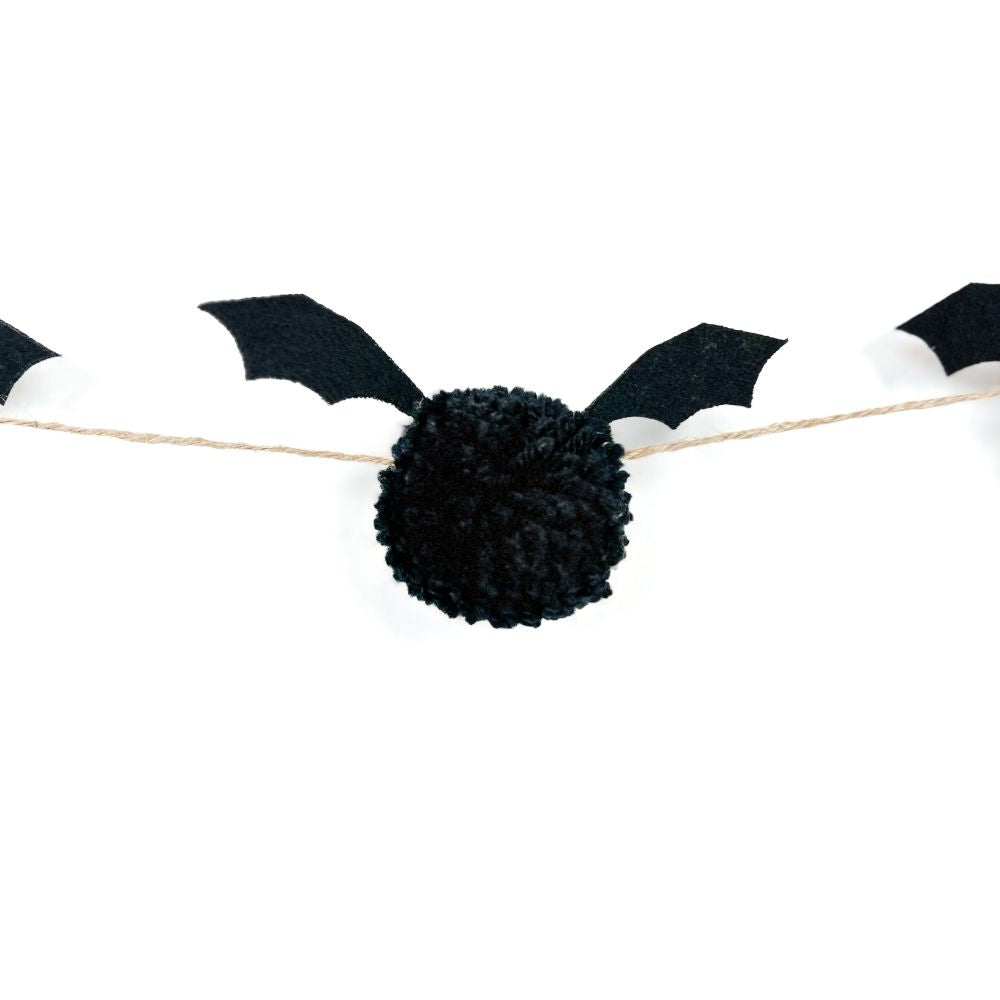 5ft Pom Pom Bat Garland — Black