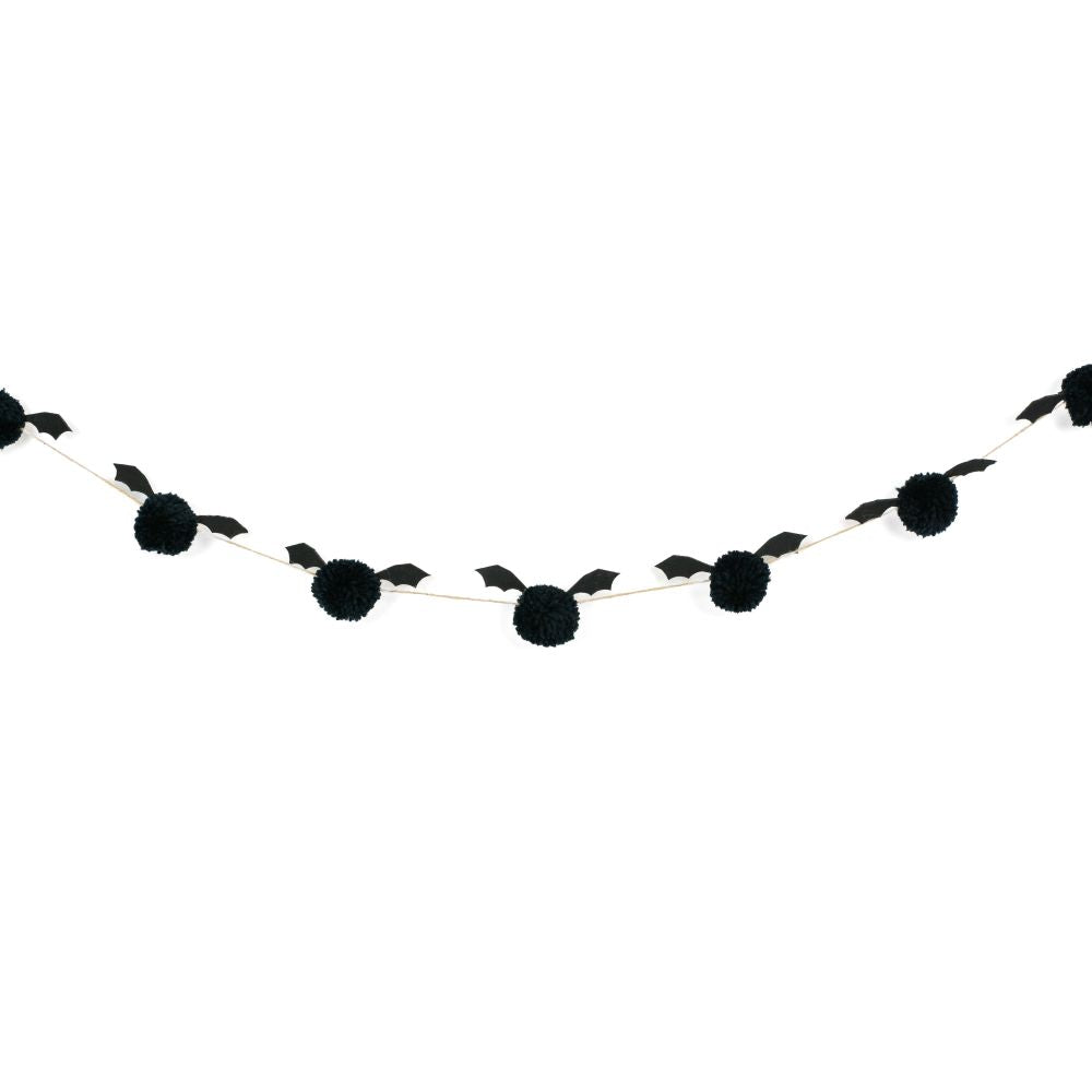 5' pom pom garland (BATS) black
