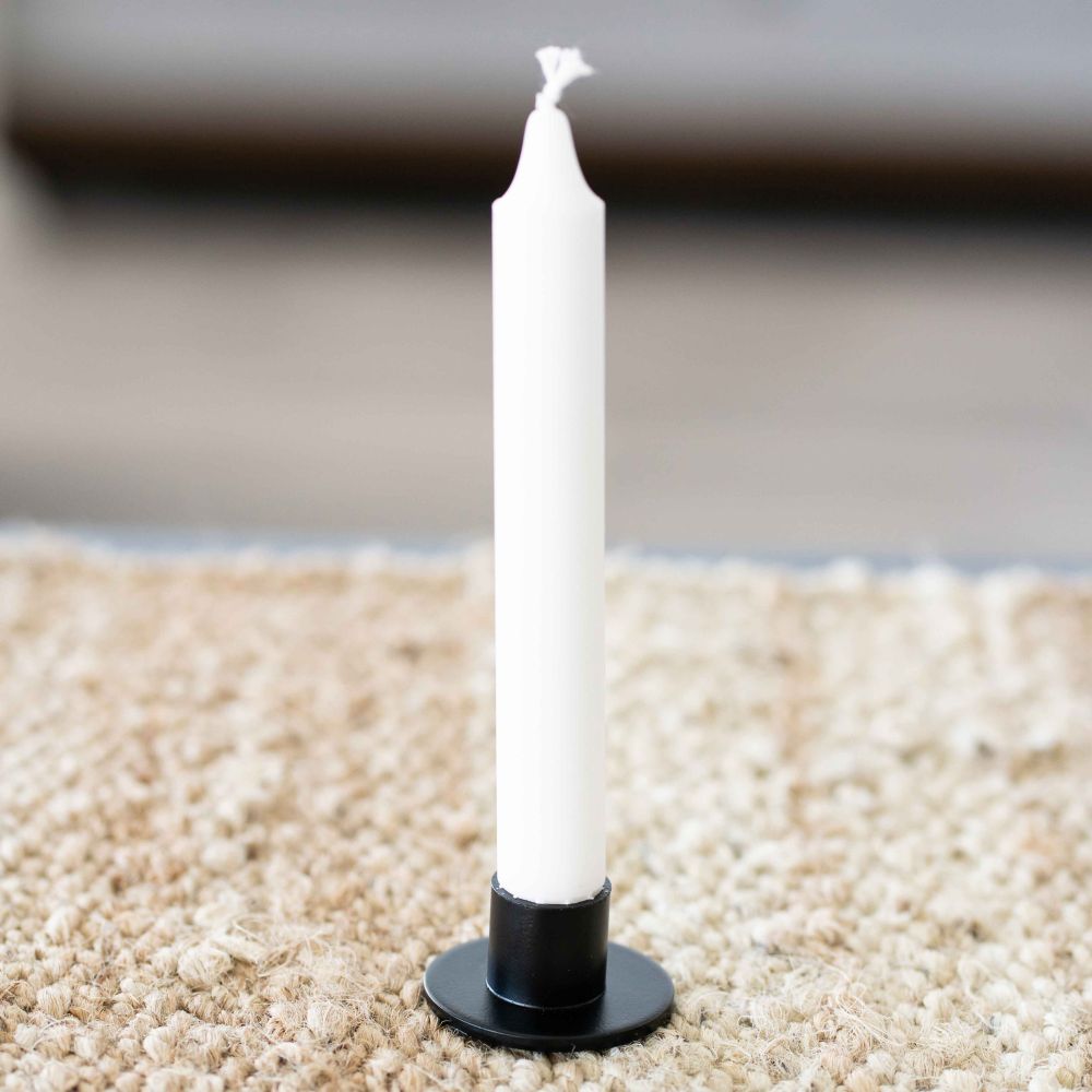 2x1x2 iron candle holder, black