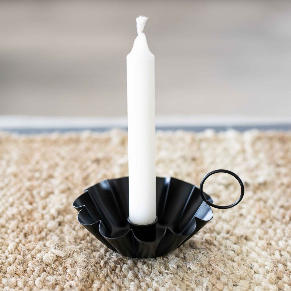 6x3x5 iron sampat candle holder, black
