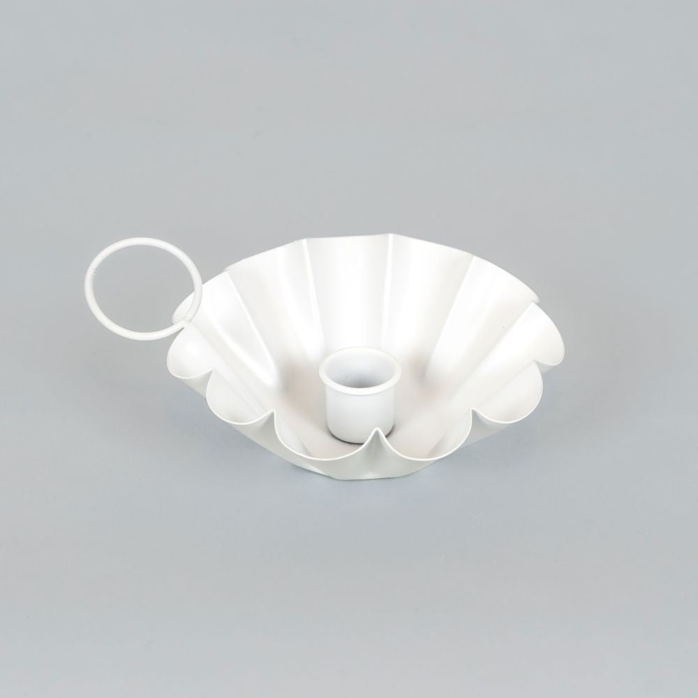 6x3x5 iron sampat candle holder, white
