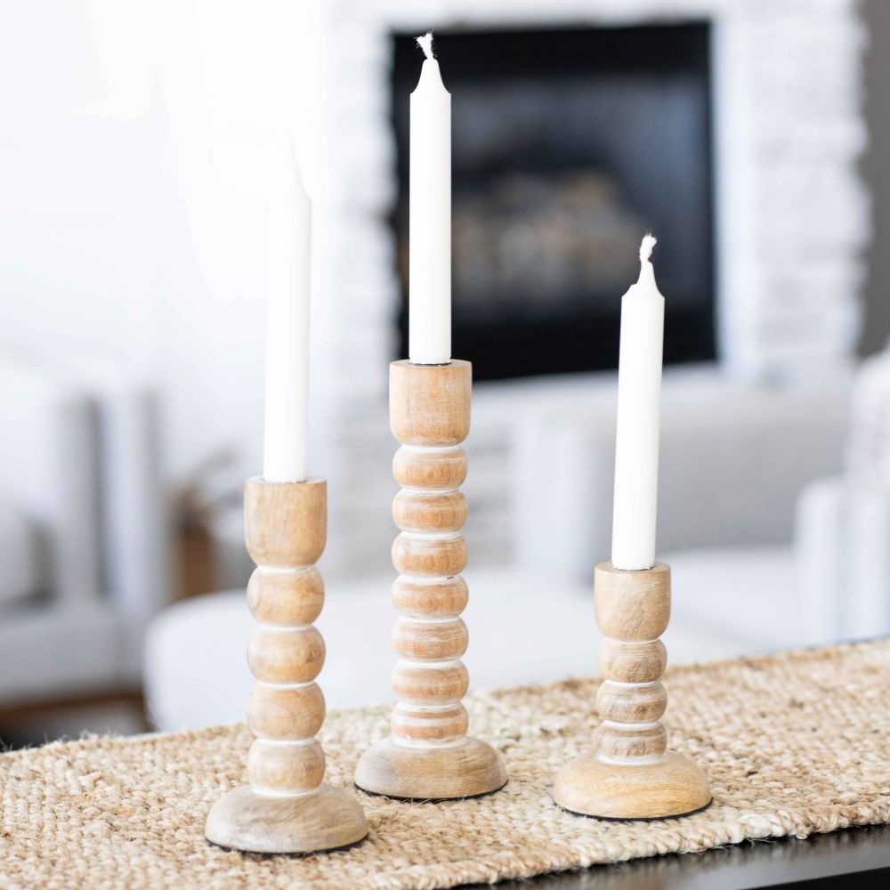 4x10, 4x8, 4x6x3.5 mango candle holders s/3, ntrl/wh