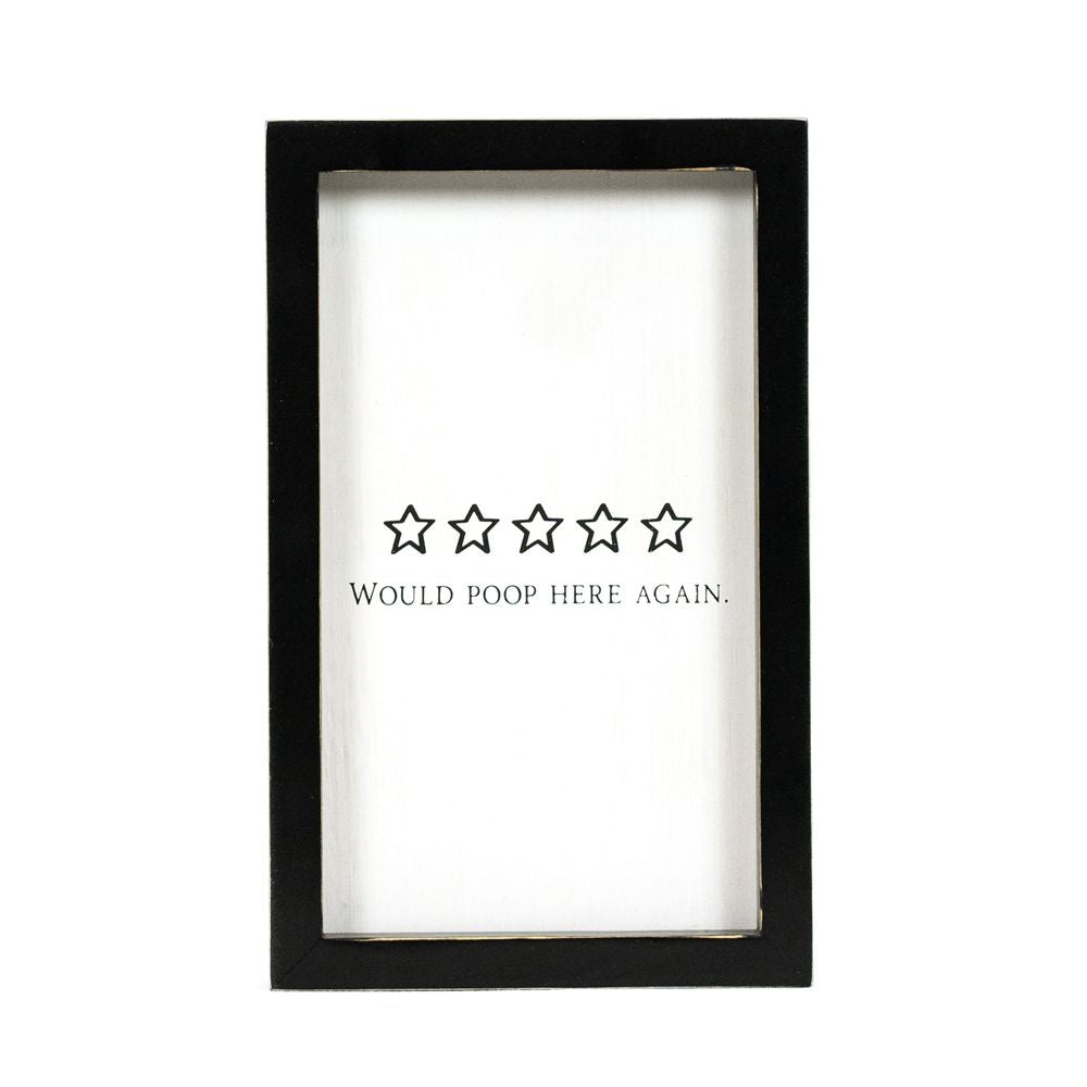 6" x 9" Reversible Wood Frame Sign — Nice Bum/Poop | Washroom Collection