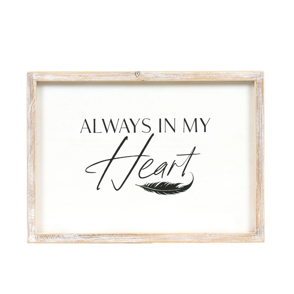 14x10x1.5 wood frame sign (HEART) wh/bk