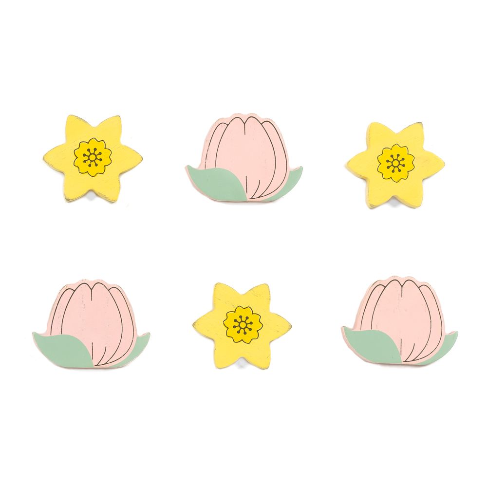 3x2x.25 wood shape s/6 (TULIPS/DAFFODILS)