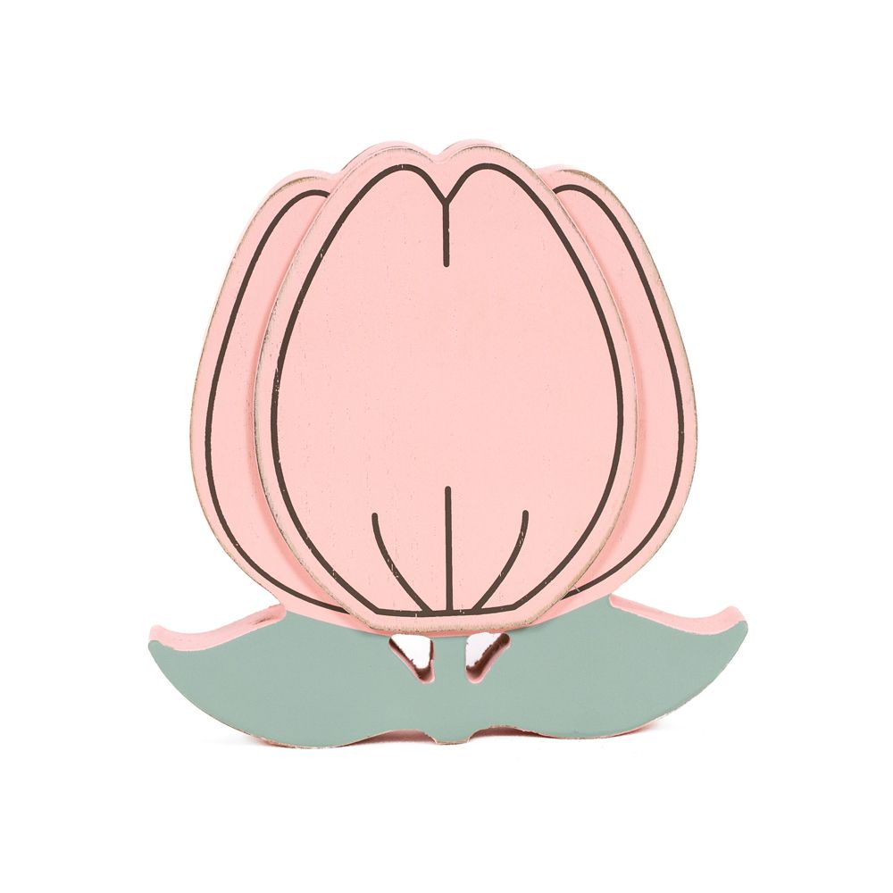 6" Reversible Chunky Wood Shape — Tulip | Bunnies & Blooms Collection