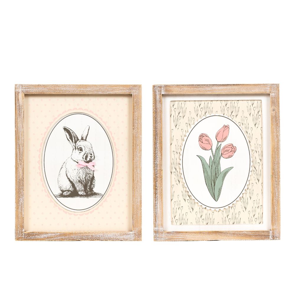 10x12x1.5 rvs wood frame sign (TULIP/BUNNY)