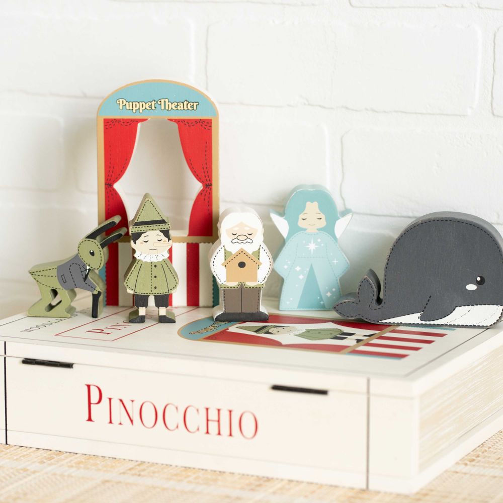 8x12x2.5 wood storybook 7 pc (PINOCCHIO)