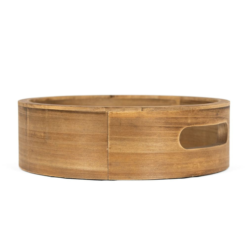 10" Round Wood Mirror Tray — Natural | Neutral Mod Collection