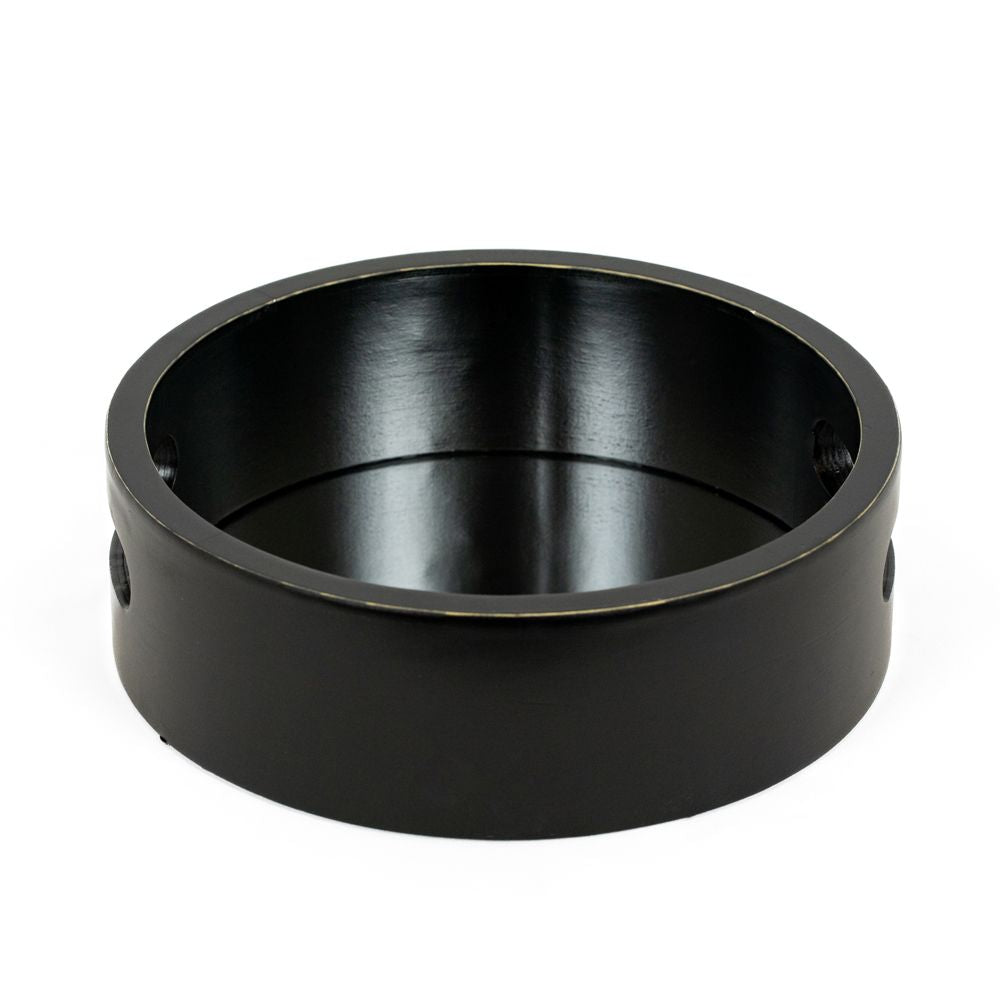 10" Round Wood Mirror Tray — Black | Neutral Mod Collection