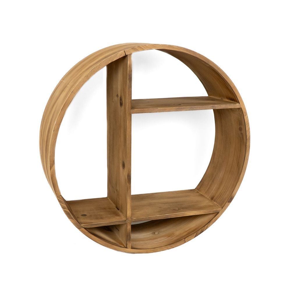 24x24x8 Round Wood Shelf — Natural | Neutral Mod Collection