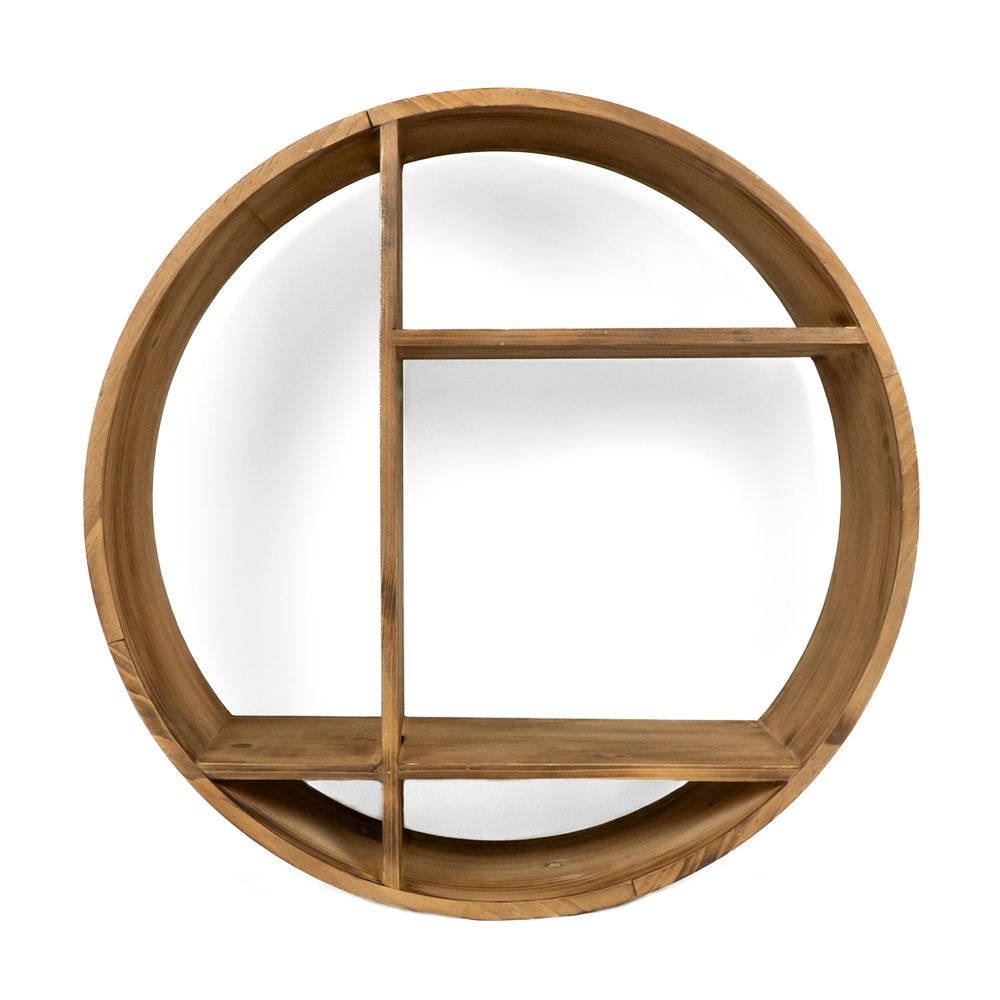 24x24x8 round wood shelf, natural