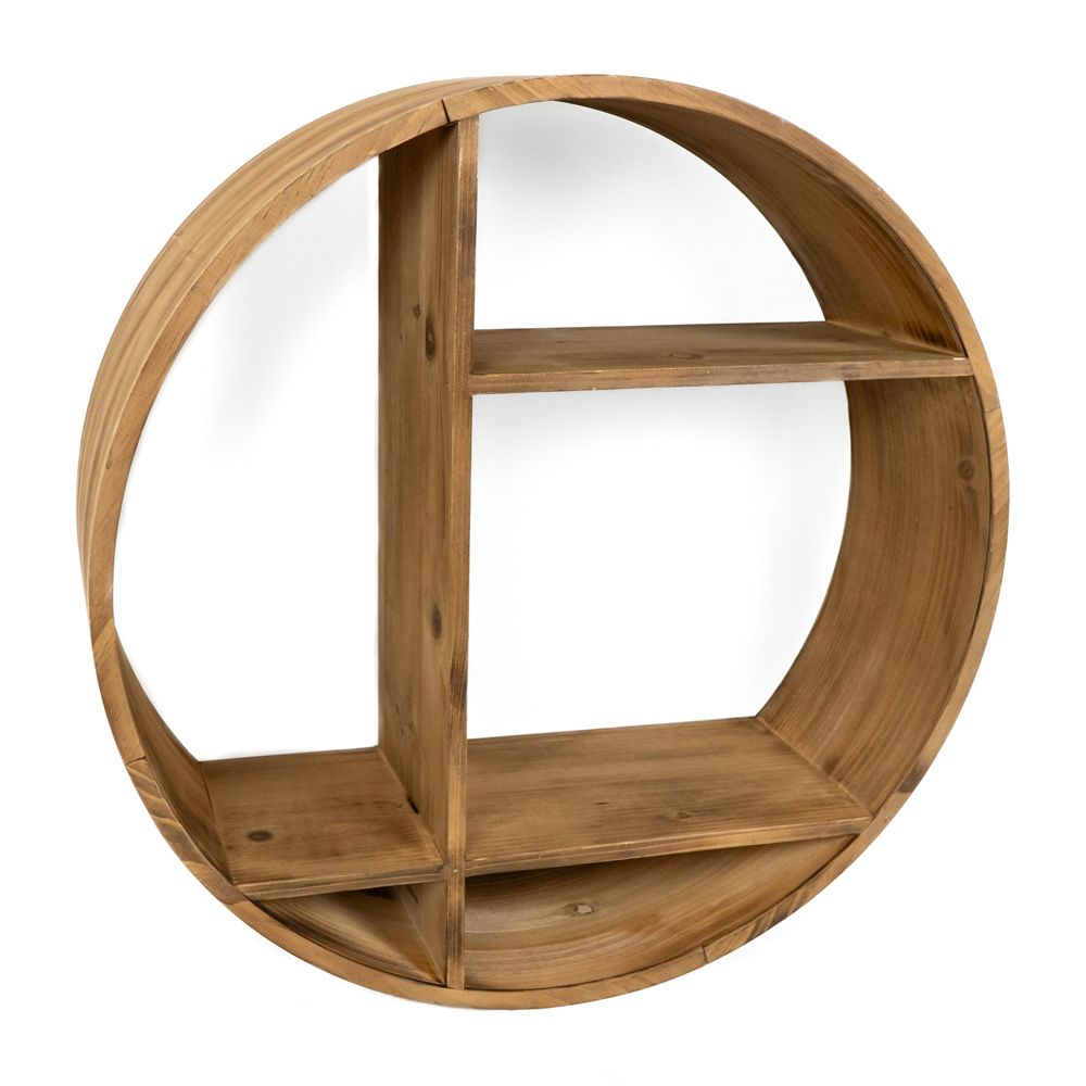 24x24x8 Round Wood Shelf — Natural | Neutral Mod Collection