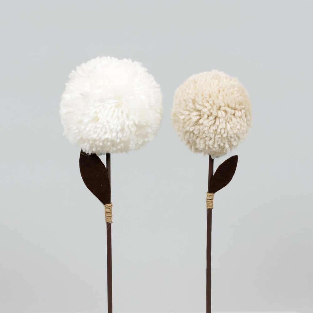 3x12x3 pom pom stems s/2 (FLOWERS)