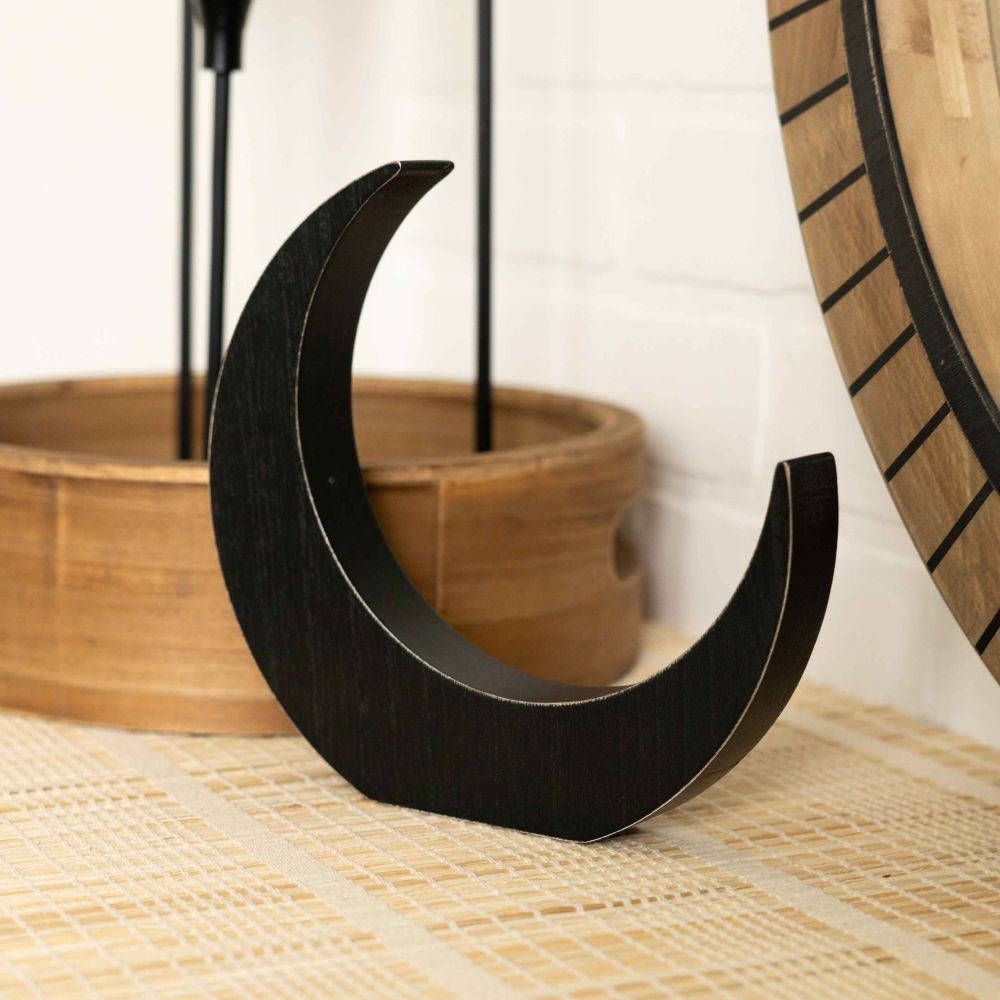 7" Chunky Wood Shape — Moon | Black | Neutral Mod Collection