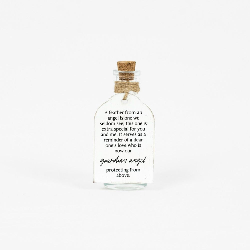 4" Wood Tag & Keepsake Container — Angel Feather | Remember When Collection