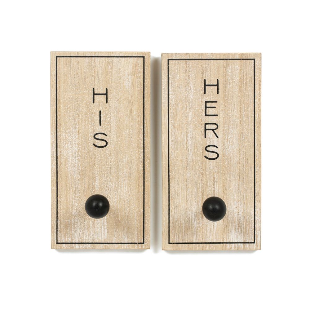8" Wood Hook Board (Set of 2) — His & Hers | You & Me Collection