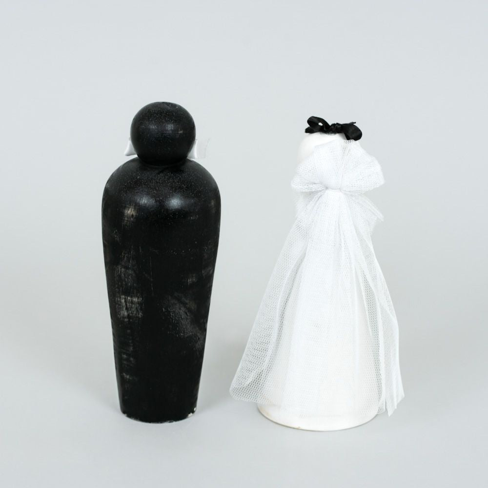 7" Chunky Wood Shape Set — Couple | Black & White (Set of 2)