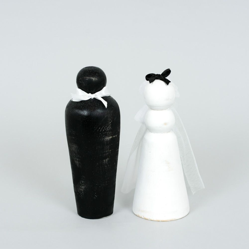 3x7x2.5 wood chunky shape s/2 (COUPLE) bk/wh